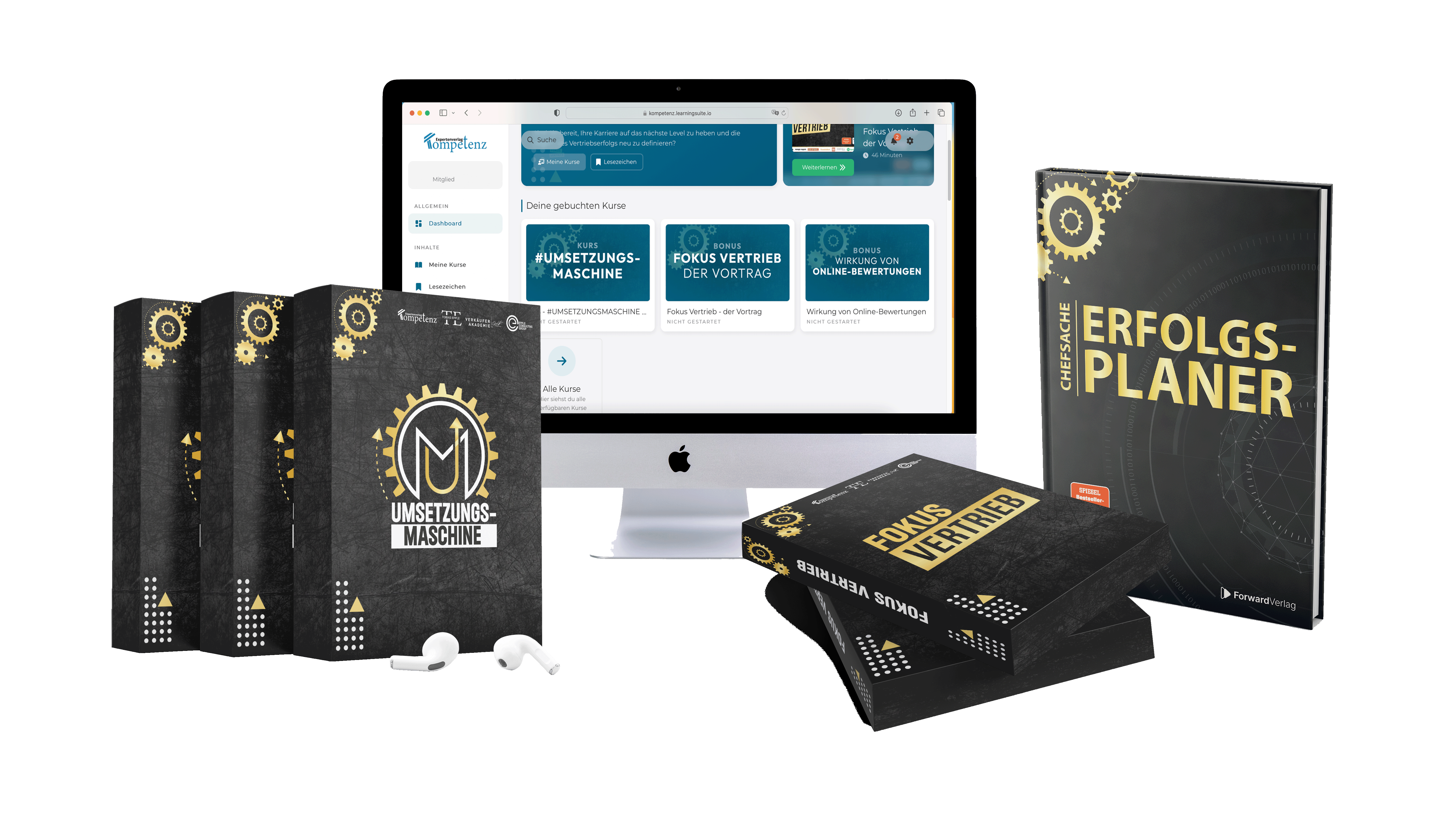 Vertriebs-Erfolgsbundle bestehend aus Fokus Vertrieb, Umsetzungsmaschine und Erfolgspaner